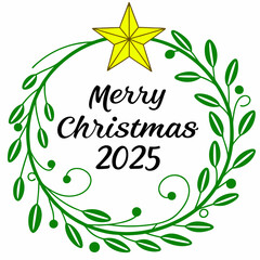 Fototapeta premium Merry christmas t shirt graphic design print typography tree black white trendy advertising promotion purchase, sell shopping advertisementmarketing offer download