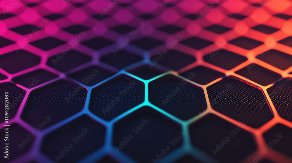 Poster abstract geometric hexagon pattern: a captivating abstract background featuring a hexagonal grid bat