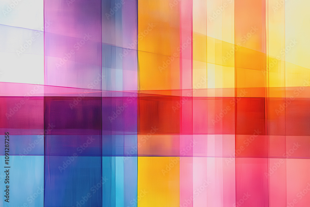 Poster awesome geometric pattern with thin linear grid lines and vibrant color background, perfect for mode