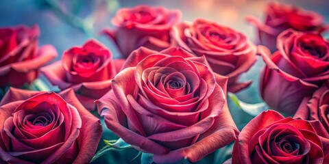 Obraz premium Close-Up of Red Rose with Soft Focus, Romance, Floral, red rose , love