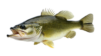 Big largemouth bass fish isolated on transparent background