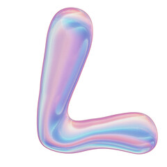Gradient 3d Alphabet Letter L