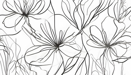 Continuous Line Floral Bouquet
