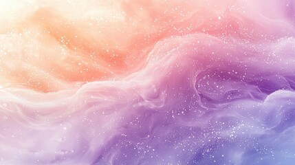 Fototapeta premium A textured pastel background blending lavender, mint, and soft peach tones. Gentle sparkles and swirling patterns create a dreamy and uplifting atmosphere. The subtle beauty evokes calm and 