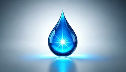 Fototapeta premium Clear blue shining water drop 