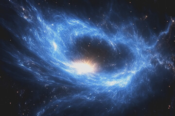 Fototapeta premium Abstract Cosmic Space with Blue Energy Waves and Stellar Frequency, Capturing the Beauty of the Universe in High Definition