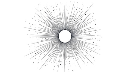 Obraz premium Minimalistic Sun Rays Sunburst Silhouette