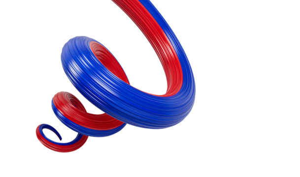 3d Flag of Philippines 3d Spiral Glossy Ribbon Of Philippines On White Background, 3d illustration
