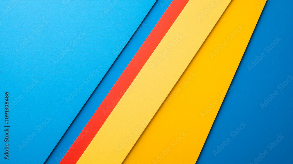 Poster abstract diagonal lines: a vibrant backdrop of intersecting lines in blue, yellow, and red evokes a 