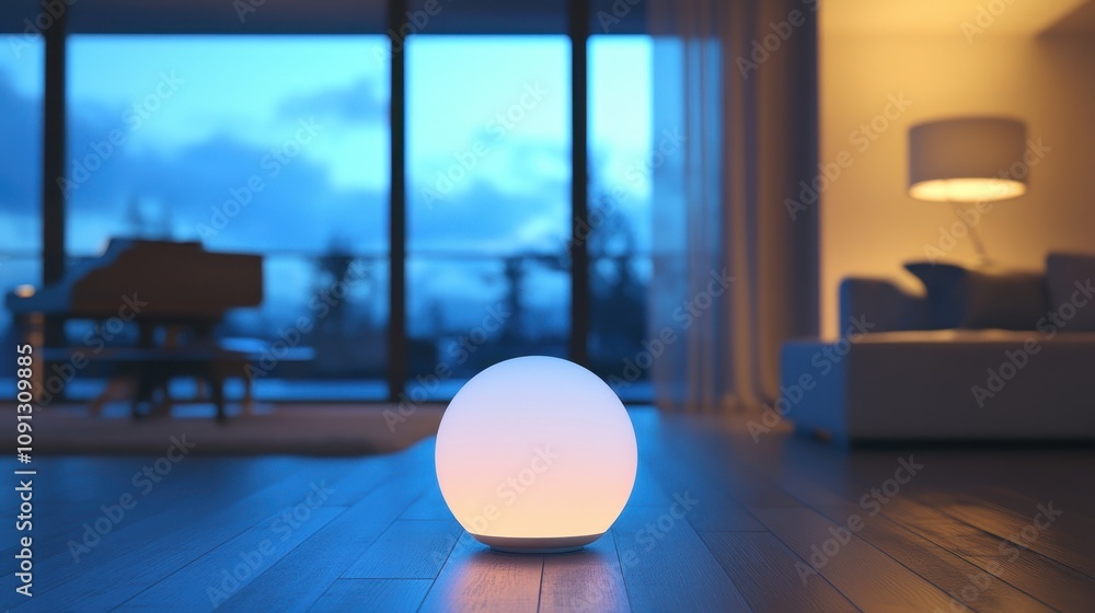 Poster illuminating intelligence: floating smart light orb for seamless multi-room control