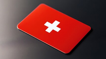 Obraz premium Modern Emergency Medical Card with NFC Technology Isolated on White Background