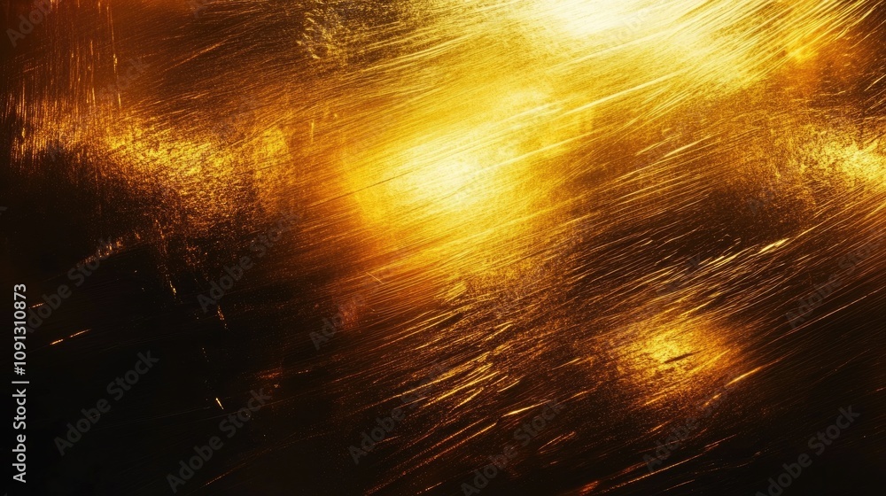 Poster abstract metallic surface displaying shimmering light reflections and intricate, subtle scratches, c