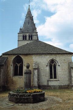 Historic Notre-Dame de Mouthier-le-Vieillard church at Poligny, France