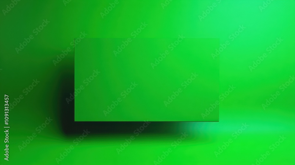 Poster futuristic smart green screen backdrop with ai-driven adjustments, isolated for digital content crea