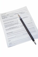 Naklejka premium Blank form, pen, Georgian text.