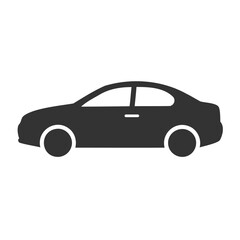 Fototapeta premium Simple black car silhouette icon, car symbol