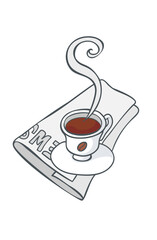 Drinks and beverages, vector cute illustration