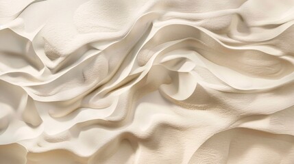 Obraz premium Cascading Silky Folds Elegant White Fabric Satin Textile Background with Flowing Curves and Smooth Texture Ideal for Fashion Interior Design and Product Photography
