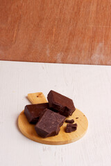 cocoa bar dark chocolate milk dessert snack ingredient food photo sweet product powder homemade art