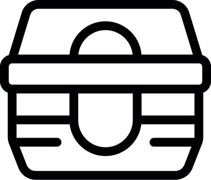 recommend clip art: Simple lunch box icon representing portable meal storage