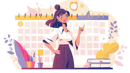 Monthly Cost Concept with Girl Showing Thumb Up Gesture