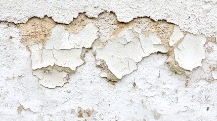 Obraz premium Cracked Concrete Wall Texture - Aged, distressed concrete wall texture with peeling paint, ideal for backgrounds, grunge designs, and rustic themes. Represents decay, time, and urban decay.