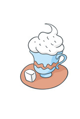 Drinks and beverages, vector cute illustration