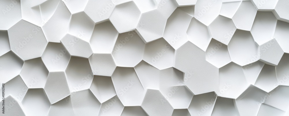 Aufkleber textured white hexagonal pattern background with three-dimensional effect for modern design projects