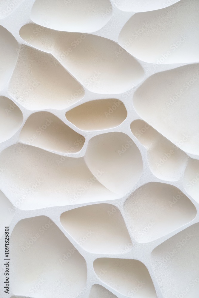 Poster a white background with a pattern of small, irregularly shaped rocks. the rocks are scattered throug