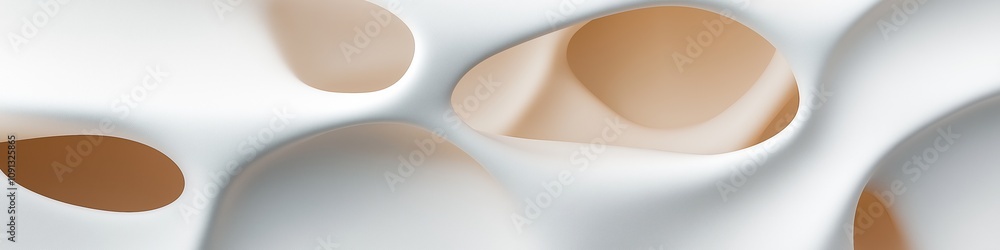 Poster a white object with holes in it. the holes are of different sizes and shapes. the object appears to 