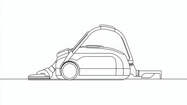 recommend clip art: Line Art Illustration of a Vacuum Cleaner Ready to Clean