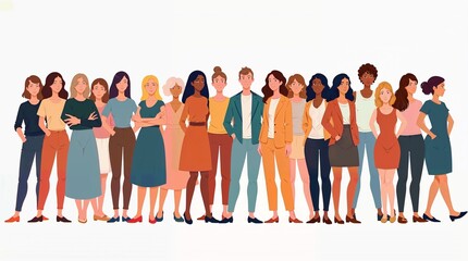 Fototapeta premium Illustration of group of women celebrating, celebration of Women's Day. 