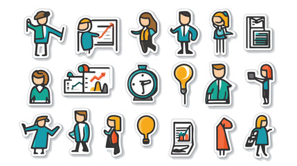 Modern Line Icon Set for Business People Concepts