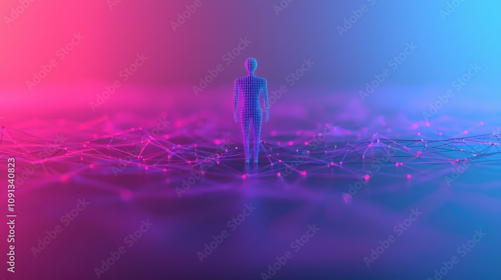 Aufkleber digital transformation in human connection virtual environment 3d graphics tech & innovation futuris