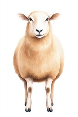 Fototapeta premium A realistic illustration of a fluffy sheep, standing proudly, showcasing its woolly coat.