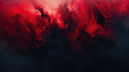 Fototapeta premium Swirling crimson smoke creates a dramatic abstract composition with intense color contrast against a dark backdrop, evoking mystery and depth.