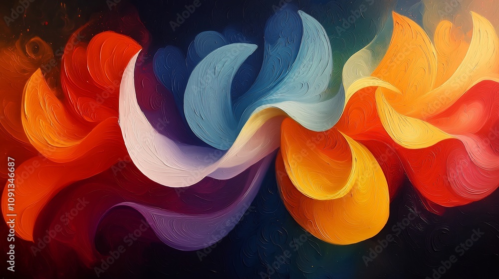 Poster abstract swirls of color and texture
