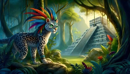 Obraz premium Mayan myths and legends, ancient religions, the legend of Xibalba, Creado con A.I generativo.