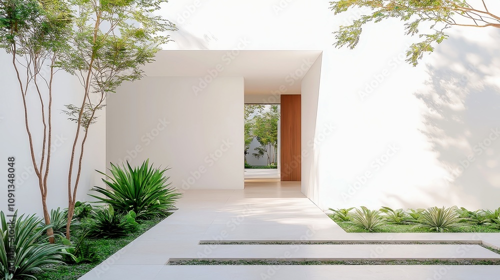 Poster architectural concept, open space design, harmonious integration of light and structure, innovative 