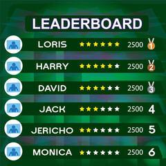 Obraz premium green color game leaderboard with abstract background vector template