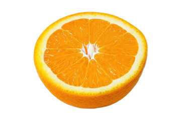 Fototapeta premium Freshly Squeezed Half Orange with Juice Dripping, Perfect for Illustrating Citrus Freshness, Refreshing Summer Vibes, or Healthy Lifestyle Themes