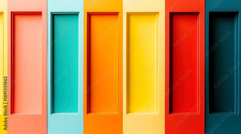Poster vibrant rainbow spectrum, a captivating display of vivid colors blending seamlessly against a soft b