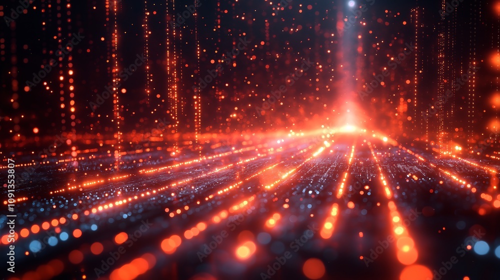 Aufkleber fiery red particle streams abstract background
