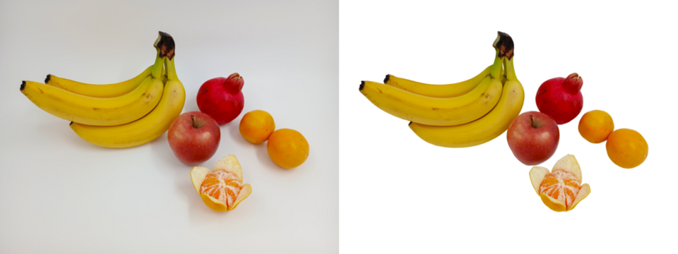 Banana, apple, pomegranate, tangerine. Healthy fruits. Vitamin plants, sweet dessert. Isolated objects. Easy to add logo or text. On the topic of cooking, health, beauty, recipes, supermarket catalog. - Powered by Adobe