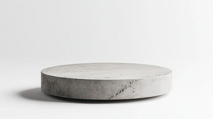 3d rendering empty grey stone podium stage against white background