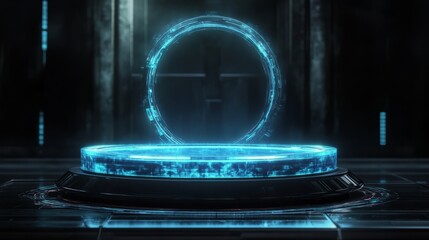 Obraz premium 3d rendering empty abstract futurustic podium stage with lights