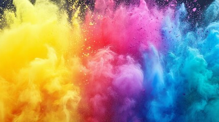Fototapeta premium Color Explosion with Vibrant Rainbow Powder