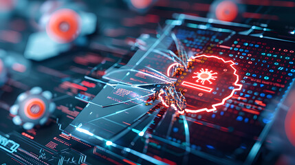 visual representation of computer virus affecting technology