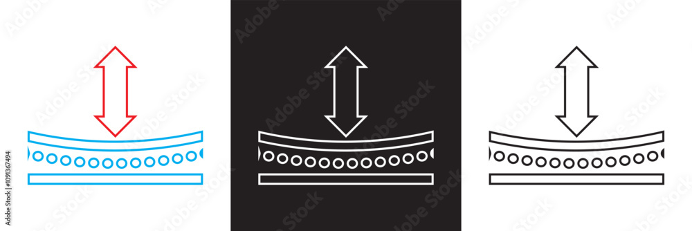 Aufkleber resilience icon. elastic material sign. quality design element. isolated on white and black backgrou