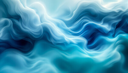 Obraz premium Abstract swirling blue and white waves create a dynamic and ethereal background for your design projects. The motion-like effect makes the image captivating. 